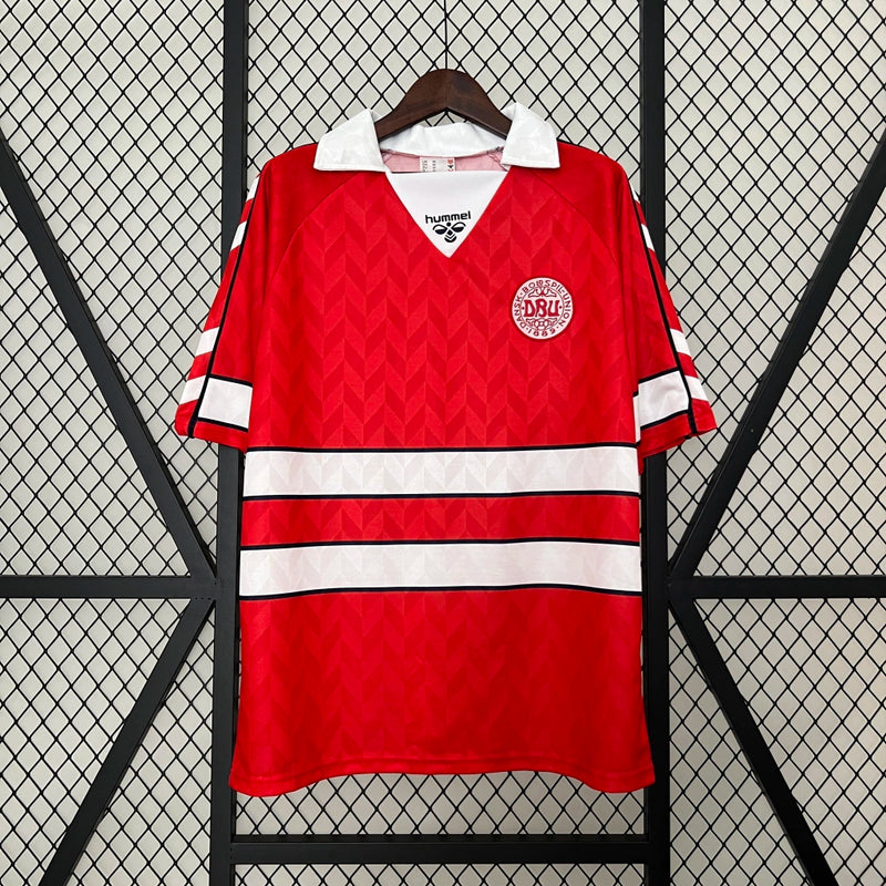 Camisa Dinamarca I 1988 Retrô Masculina