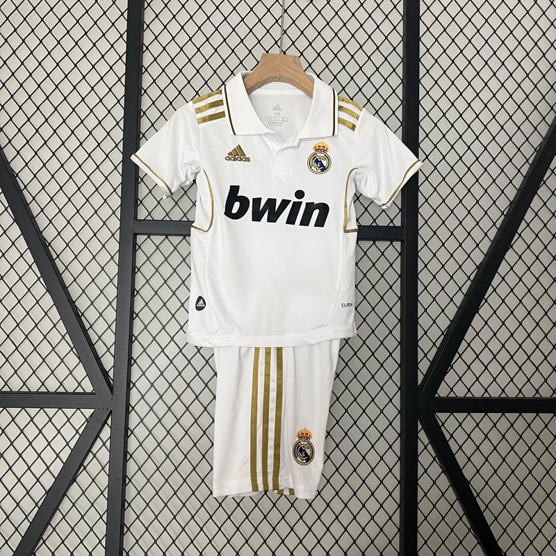 Conjunto Infantil Real Madrid I 11/12 Retrô Unissex